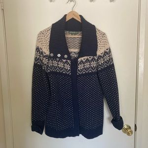 Navy and White Winter Vintage Sweater Eddie Bauer